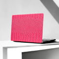 Compatible with Crocodile MacBook Air 13 inch Case 2021 2020 2019 2018 M1 A2337 A2179 A1932, Textured Elegant Luxury Aligator Skin Snakeskin PU Leather Hard Shell & Keyboard Cover, Pink