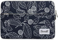 canvaslife Waterproof Pattern 13 inch Canvas Laptop Sleeve with Pocket 13 inch 13.3 inch Laptop 13 case13 Sleeve (Blue Leaves)