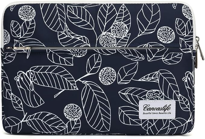 Canvaslife Waterproof Patten Laptop Sleeve 14 inch 14.0 inch Laptop case Bag(Blue Leaves)