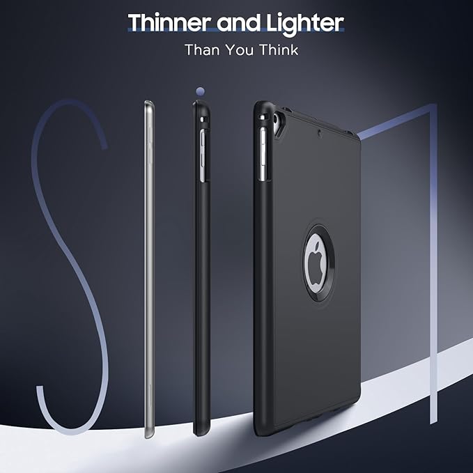 MoKo Case for iPad 6th / 5th Generation (2018 / 2017Model, 9.7 Inch) with Apple Pen Holder, Slim Hollow Logo Smart Cover for iPad 9.7 inch, Also Fit iPad Pro 9.7/Air 2/Air, Auto Wake/Sleep, Black