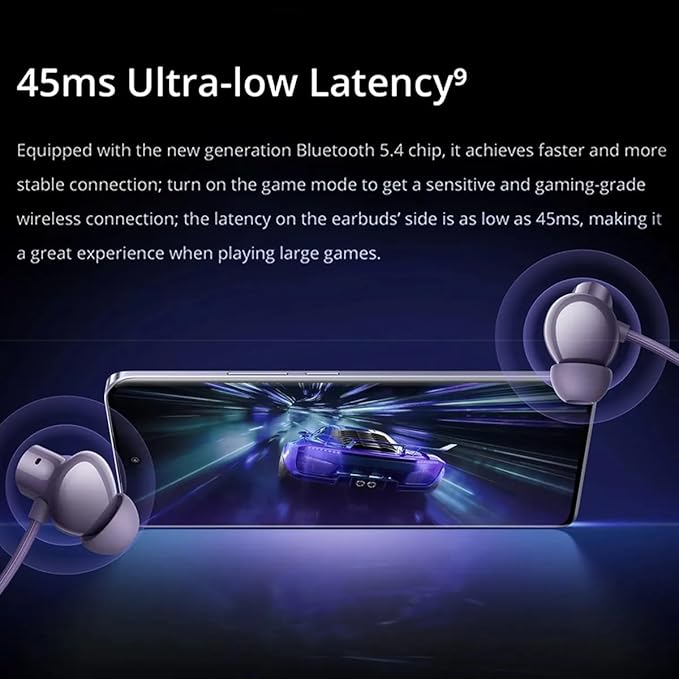 realme Buds Wireless 5 ANC in Ear Bluetooth Headphones, 50dB ANC, 13.6mm Dynamic Bass Driver, 360° Spatial Audio, 45ms Low Latency, Upto 38hrs Playback, IP55 Rating, Dual Device Connection (Black)