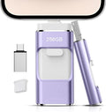 256GB Flash Drive[No App Required] Intended for Phone Tablet Androidphone and Computers, 4 in 1 Photo Stick for Phone Memory Storage Easily Backup Photos Videos（Light Purple）