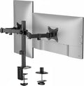 Mount-It! Dual Monitor Stand, Full Motion Desk Mount for 2 Screens up to 32” and 19.8 lbs Each, Tilt Swivel Rotate, VESA 75x75 & 100x100, Adjustable Dual Screen Arm with C-Clamp or Grommet