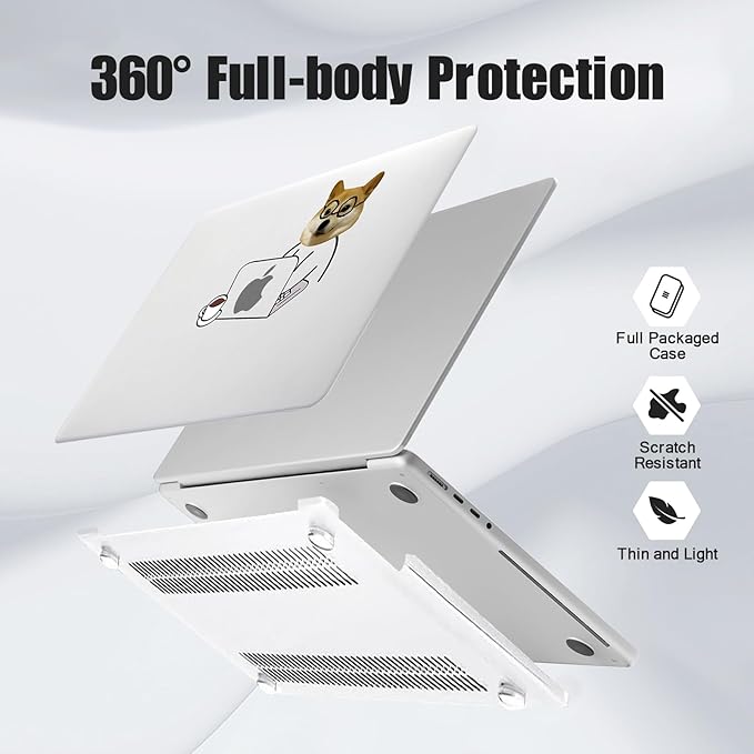 DTangLsm for MacBook Pro 13 inch Case M2 2025 2024-2016 M1 A2338 A2289 A2251 A2159 A1989 A1706 A1708, Cute Cat Slim Protective Hard Shell Cover for Mac Book Pro 13 Case+Keyboard Skin, Hard-working Dog