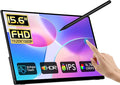 Portable Monitor Touchscreen 15.6" FHD IPS 10-Point Touch Screen, Travel Monitor with Pen & Protective Sleeve & Built-in Stand, Support Active Stylus, HDMI USB C External Screen for Mac, Laptop, PC