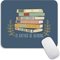 Square Mouse Pad Books, Personalized Premium-Textured Custom Mouse Mat Design, Washable Mousepad Cloth, Non-Slip Rubber Base Computer Mouse Pads for Wireless Mouse
