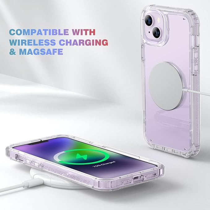 Diaclara Designed for iPhone 14 Case, Full Body Rugged Case with Built-in Touch Sensitive Anti-Scratch Screen Protector, with Camera Lens Protector for iPhone 14 6.1" (Clear)
