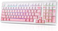 DAREU EK98pro Sakura Pink Wireless Mechanical Keyboard,Tri-Mode BT/2.4GHz/USB-C Creamy Gaming Keyboard with Number Pad,Gasket Structure,Hot Swappable Custom,RGB Backlit for Win/Mac