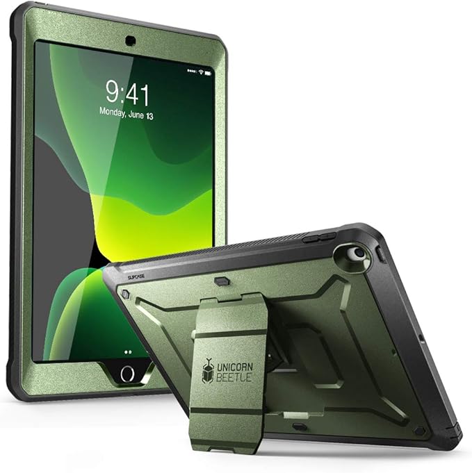 SUPCASE for iPad 9th Generation Case with Screen Protector (Unicorn Beetle Pro), [Built-in Stand] Heavy Duty Rugged Protective Case for iPad 10.2 9th / 8th / 7th Generation (2021/2020/2019), Guldan