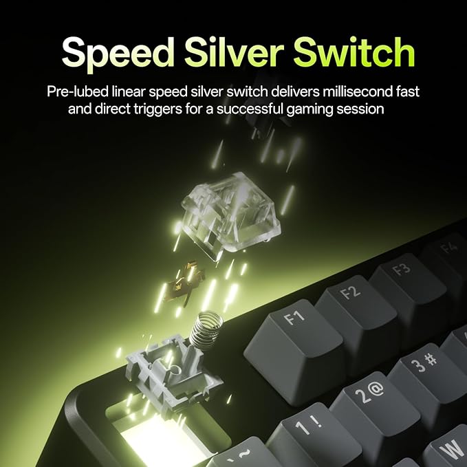 Rapoo V700DIY-75 Wireless Mechanical Keyboard, BT5.0 + 2.4GHz, Hot Swappable Custom Gaming Keyboard, Speed Silver Linear Switch, 16.8M Per-Key RGB, Gasket Mount, Creamy Sound, Full NKRO Anti-Ghosting