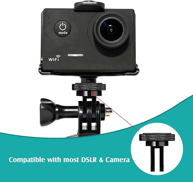 Frienda 4 Pieces Aluminum Camera Tripod Mount Adapter 1/4-20 Conversion Adapter for Tripod Compatible with GoPro Action Cameras and Other Standard 1/4 Accessories(Black)