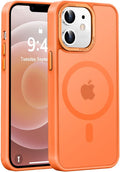Newfuture Designed for iPhone 12 Case/iPhone 12 Pro Case with Magnetic [13 FT Military Drop Protection] [Compatible with Magsafe] Translucent Shockproof with Anti-Fingerprint Phone Case, Orange