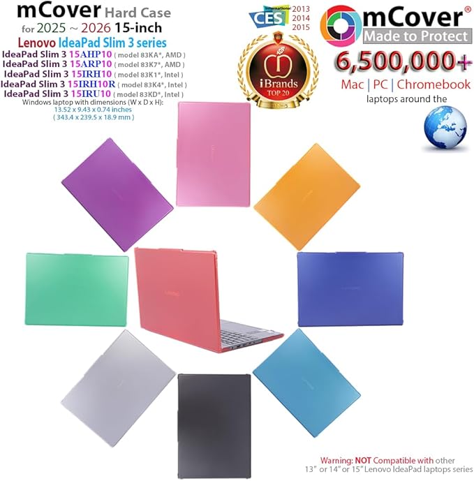 mCover Case ONLY Compatible for 2025-2026 15" Lenovo IdeaPad Slim 3 15AHP10 / 15ARP10 / 15IRH10 / 15IRU10 Series Windows Computers (NOT Fitting Any Other Lenovo Models) (Red)