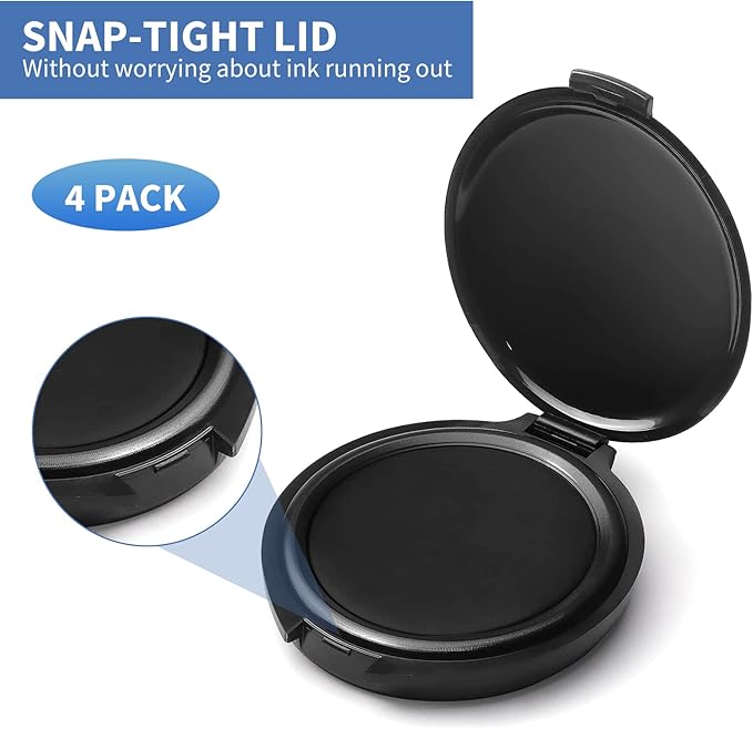 SAYEEC Fingerprint Ink Pad Thumbprint Ink Pad for Office Notary Supplies Identification Security ID Fingerprint Cards Law Enforcement Fingerprint Kit Thumb Print Ink Pad Stamp Pad (Black-4 Pack)