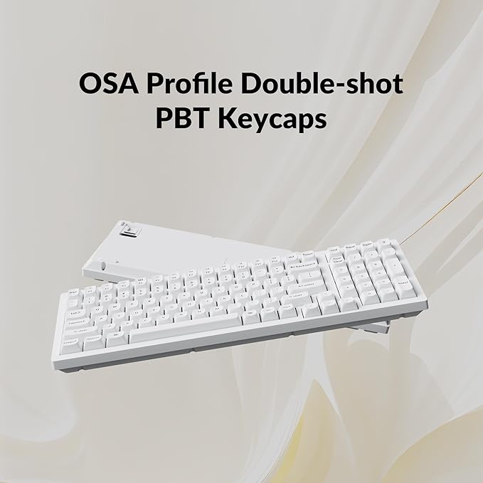Keychron K4 Pro QMK/VIA Custom Wireless Mechanical Keyboard, Programmable Hot-swappable 100 Keys, RGB Backlight Wired Gaming Keyboard with K Pro Red Switches for Mac/Windows/Linux - White