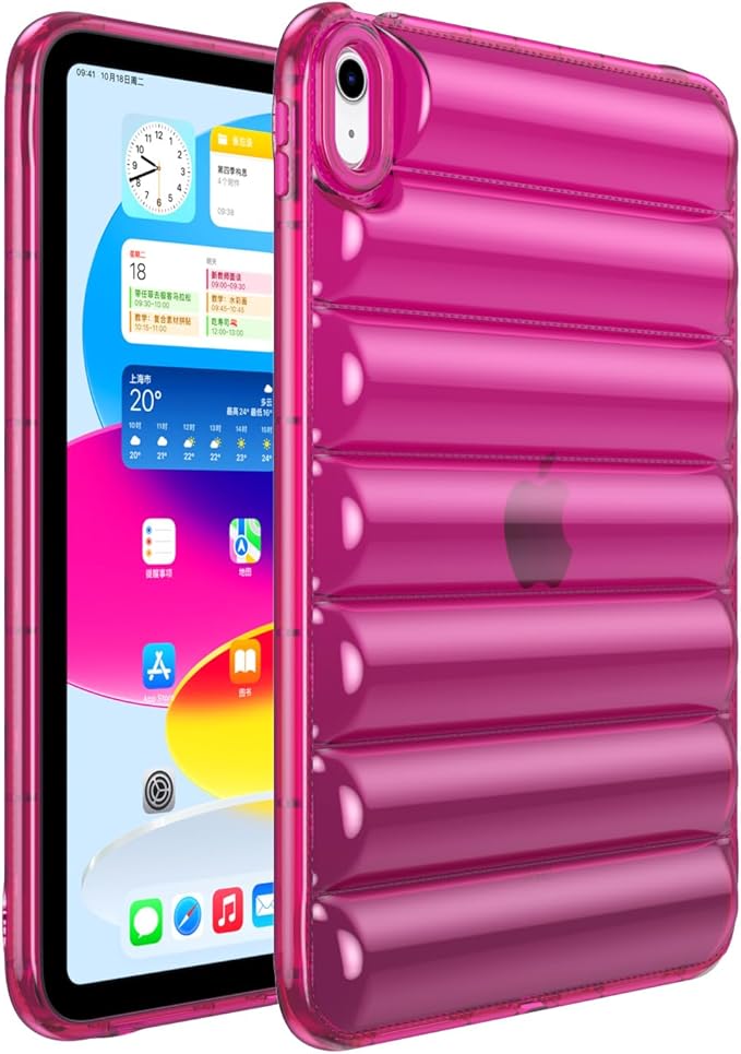 for iPad (A16) 11th Generation Case 11 inch 2025/iPad 10th Generation 10.9 inch (2022) Shockproof Soft TPU Back Cover Silicone Bumper Anti-Yellowing Lightweight Protective Clear Shell, Rose
