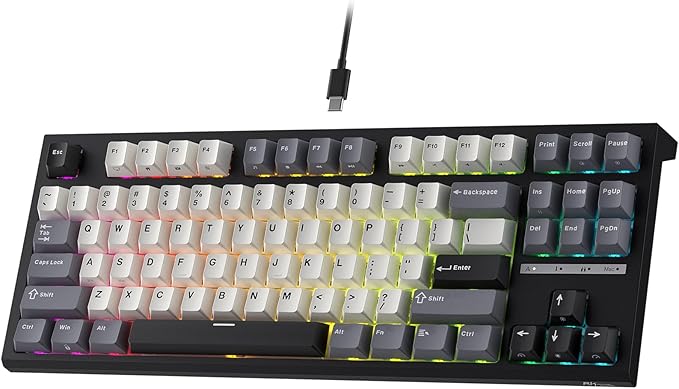 RK ROYAL KLUDGE C87 HE Rapid Trigger Gaming Keyboard, 75% TKL Wired RGB Mechanical Keyboard, Hall Effect Magnetic Switch Keyboard w/Actuation Point Adjustable, 8K Hz Polling Rate, for FPS Gamer