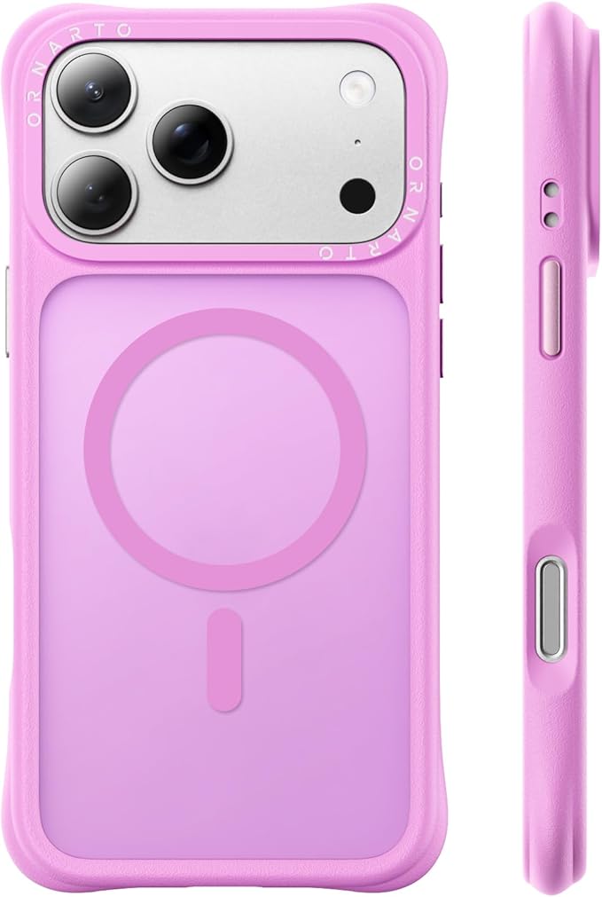 ORNARTO Magnetic for iPhone 17 Pro Max Case, 20FT Military-Grade Drop Protection, Compatible with MagSafe, Slim Shockproof Translucent Matte Phone Case for iPhone 17 Pro Max 6.9", Cherry Blossom