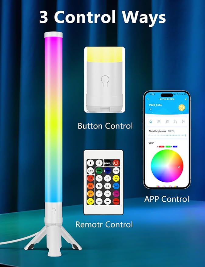 DAYBETTER 360° Smart LED Light Bars, TV Backlight with Music Sync and Scene Modes, RGB Light Bars with 16 Million Colors, 3 Modes Control, Mood Lighting, Gaming Light Bar for Room, Monitor, PC, Desk