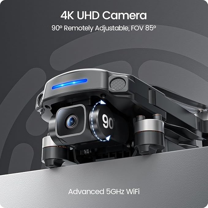 Holy Stone GPS Drone with 4K UHD Camera for Adults Beginner; HS360S 249g Foldable FPV RC Quadcopter with 10000 Feet Control Range, Brushless Motor, Follow Me, Smart Return Home, 5G Transmission