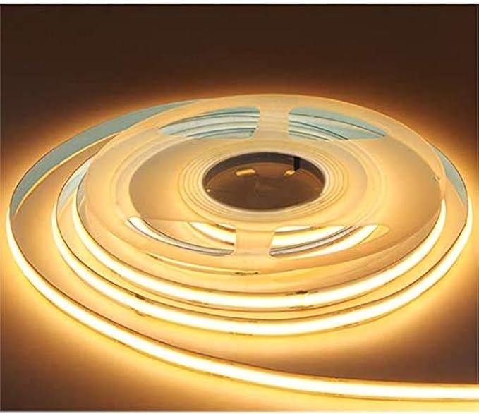 16.4FT/5M COB Flexible LED Strip Light DC12V/24V 528leds/m Bendable Tape (24V, Warm White)