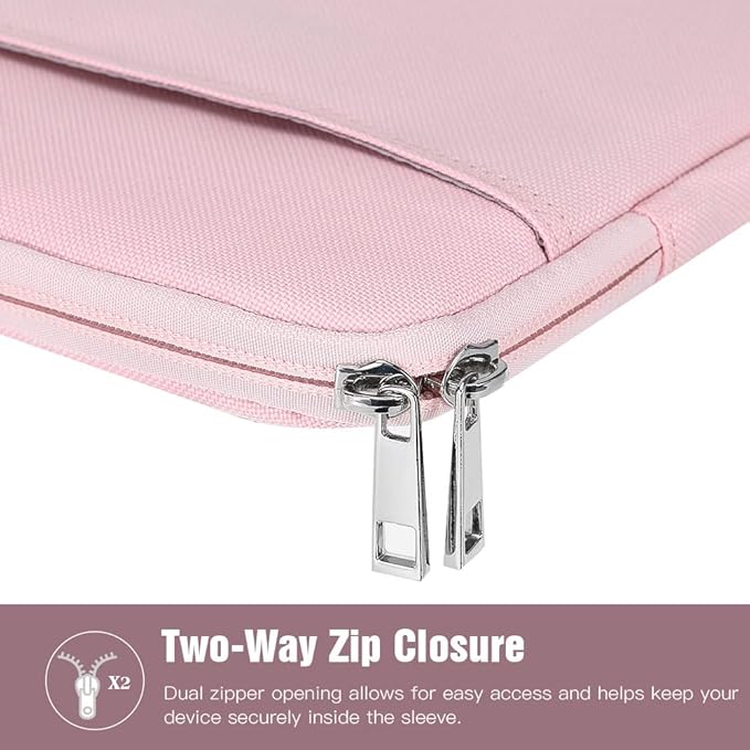 TiMOVO 9-11" Tablet Sleeve Bag for iPad 11-inch A16 2025, iPad 10.9"/10.2"| Air 11 Inch/5th/4th Gen. 10.9", Galaxy Tab A9+/A11Plus 11", Protective Bag Fit Smart Keyboard, Pink