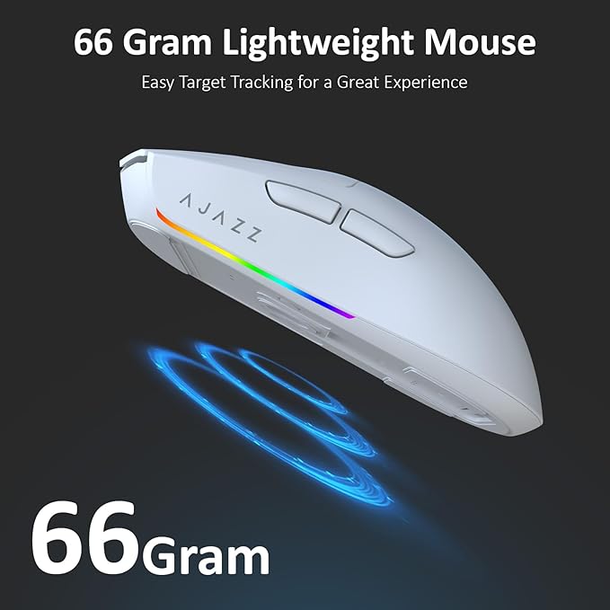 AJ139 V2 MC Wireless Gaming Mouse 2.4G Wired/Bluetooth | RGB Magnetic Charging Dock | Lightweight Design | 12K DPI | 500mAh Battery | PAW3311 Sensor | 5 Programmable Buttons, Compatible with PC/Mac