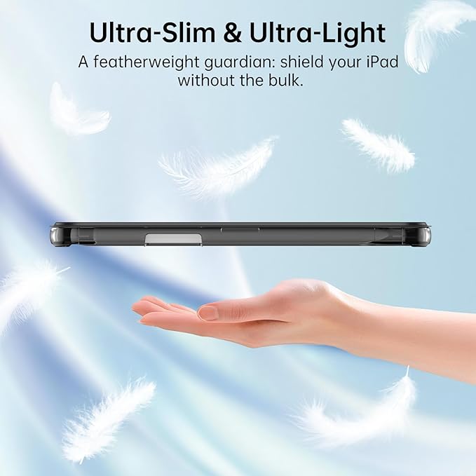 MoKo for iPad mini 7 A17 Pro Case 2024, iPad mini 6th Generation Case 8.3 Inch 2021 with Pencil Holder, Slim Light Trifold Smart Protective Cover with Hard PC Translucent Back Shell, Black