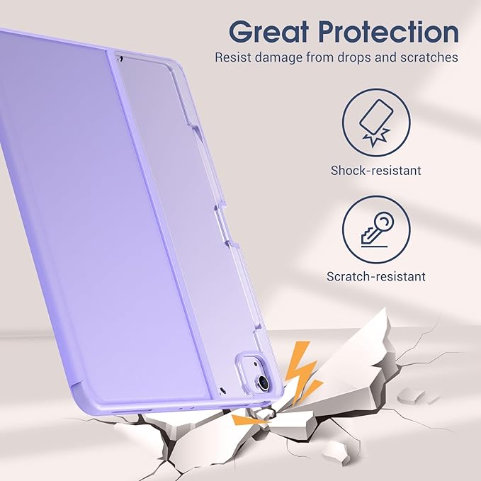 ProCase for iPad Air 13 Inch Case (2026/2025/2024) M4/M3/M2 & iPad Pro 12.9 inch 6th/5th/4th/3rd 2022/2021/2020/2018; Protective Folio Shockproof Case with Pencil Holder -Purple