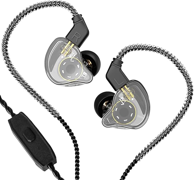 In Ear Monitor CCZ Melody Earphone, Dynamic Hybrid Dual Driver in Ear Earphones 1BA+1DD HiFi Wired Headphones Musicians IEM Upgrade Deep Bass Suitable for Bass Vocals Pop Folk (with MIC,Transparent)…
