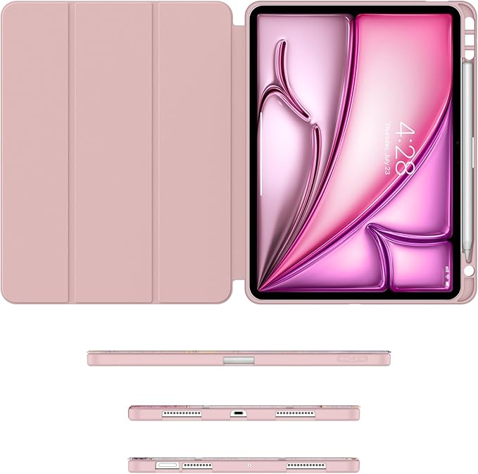 Soke Case for New iPad Air 11 Inch (M4/M3/M2, 2026-2024), iPad Air 5th/4th Generation 10.9 Inch (2020-2022) with Pencil Holder, Soft TPU Back Cover & Auto Sleep/Wake, Dreamy Marble