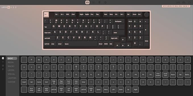 Keychron V5 Max Custom Wirless Mechanical Keyboard, 2.4 GHz/Bluetooth/Wired 3-Mode 100 Keys RGB Backlight QMK/VIA Programmable Macro, Hot-Swap Gateron Jupiter Red Switch PBT Keycaps for Mac Windows