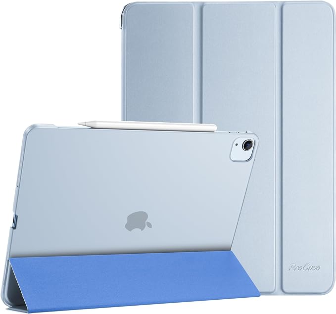 ProCase Smart Case for iPad Pro 12.9 2022/2021/2020/2018, Slim Stand Hard Back Shell Smart Cover for iPad Pro 12.9" 6th Gen/5th Gen/4th Gen/3rd Gen -Airblue