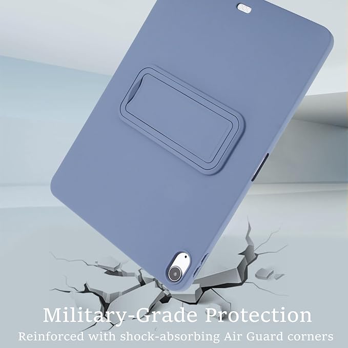 for iPad Air 11-inch M4/M3/M2 (2026/2025/2024) Case, Shockproof Protective Back Cover with Kickstand Slim Shell for Women Men, Lavendergray