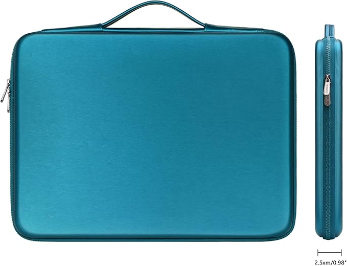 DOMISO 13.3 inch Laptop Sleeve with Handle Shockproof Computer Bag Waterproof EVA Protective Carrying Case for 13-13.3 inch Notebooks/13 MacBook Air/MacBook Pro Retina/Dell XPS 13/HP, Teal