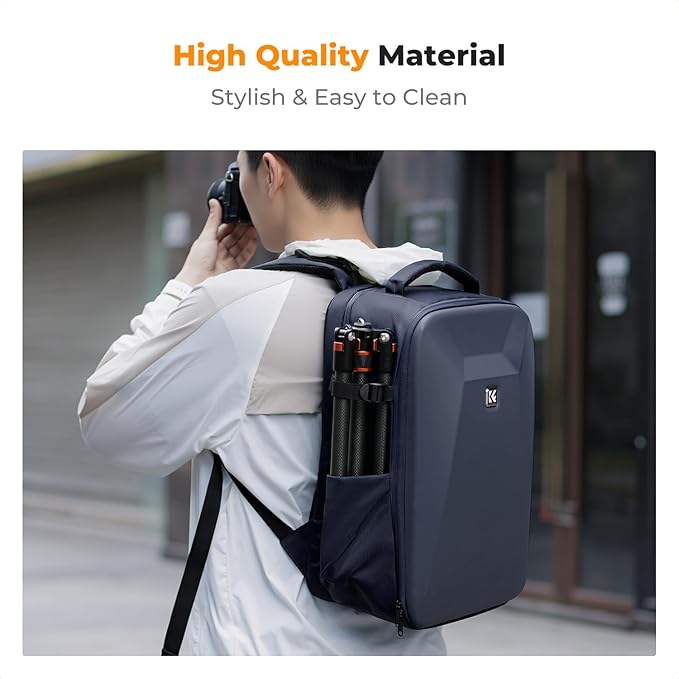 K&F CONCEPT Camera Backpack,Hardshell Photography DSLR Camera Bag with 15-15.6 Inch Laptop Compartment Hard Shell Camera Case Compatible with Canon/Nikon/Sony/DJI Mavic Drone