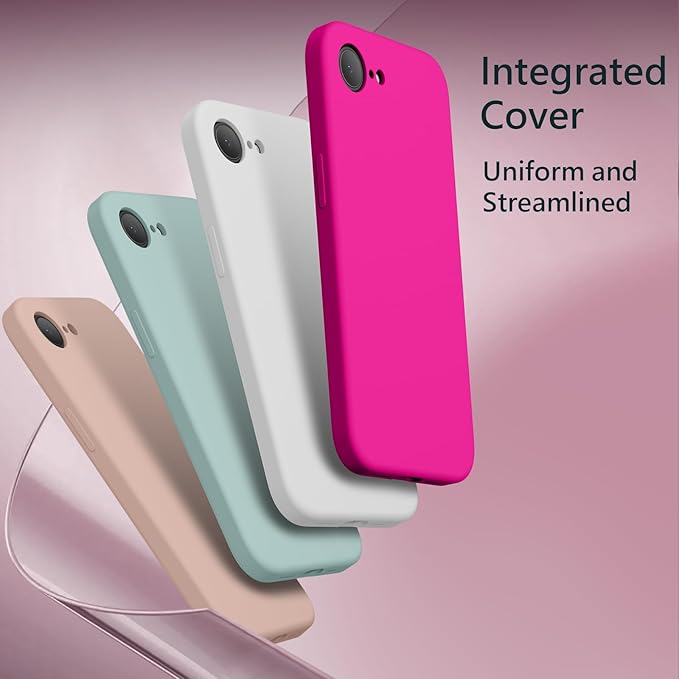 FireNova Magnetic for iPhone 17e Case/iPhone 16e Case, Compatible with MagSafe, [Silicone Camera Protection] Microfiber Lining Phone Case, 6.1", Hot Pink