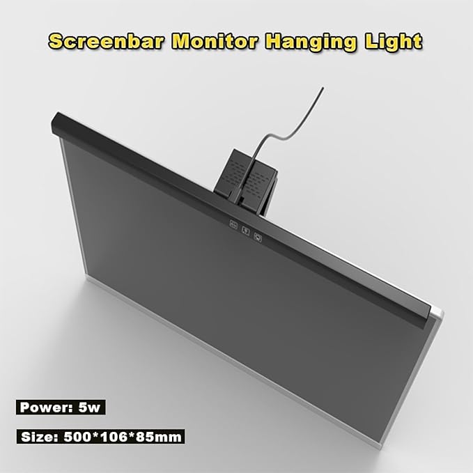 Computer Monitor Lamp, Screen Monitor Light Bar for Eye Caring, Screen Monitor Light Bar with Backlight for Eye Caring, E-Reading LED Task Lamp with Dimming Adjustment, Perfect for Reading and Study