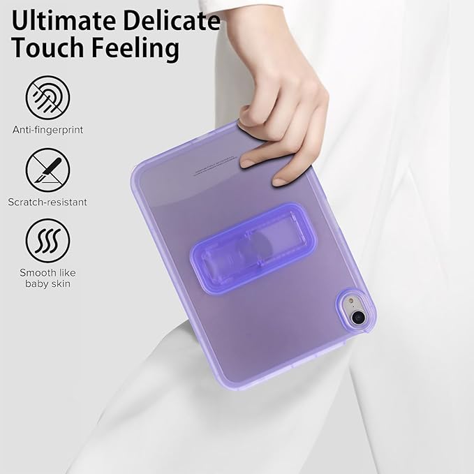 Slim Case for iPad mini 7 (A17 Pro) 2024/ Mini 6 8.3'', Built-in Kickstand Non-Slip Military Grade Drop Protection Rugged for iPad mini 7th 6th Generation, Purple