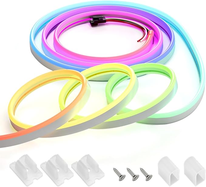 BTF-LIGHTING WS2811 IC RGB Chasing Color Side Emitting Neon Light 9.8FT DC24V 54IC 108LED/m T0615 IP67 Waterproof Flexible Addressable Rope LED Strip for Indoor DIY Decor (No Adapter or Controller)