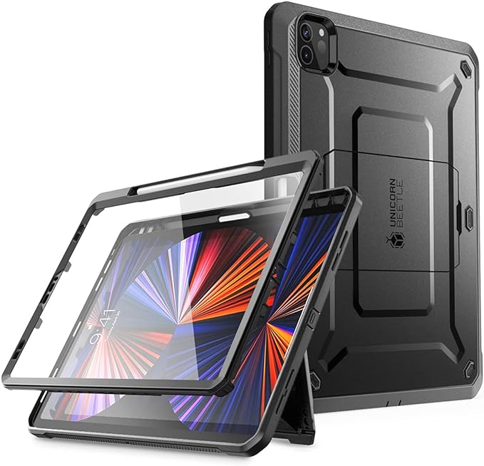 SUPCASE for iPad Pro 11 Inch Case 4th/3rd/2nd Generation 2022/2021/2020 (Unicorn Beetle Pro), [Built-in Screen Protector & Stand & Pen Holder] Full-Body Rugged Cover for iPad Pro 11 Inch, Black