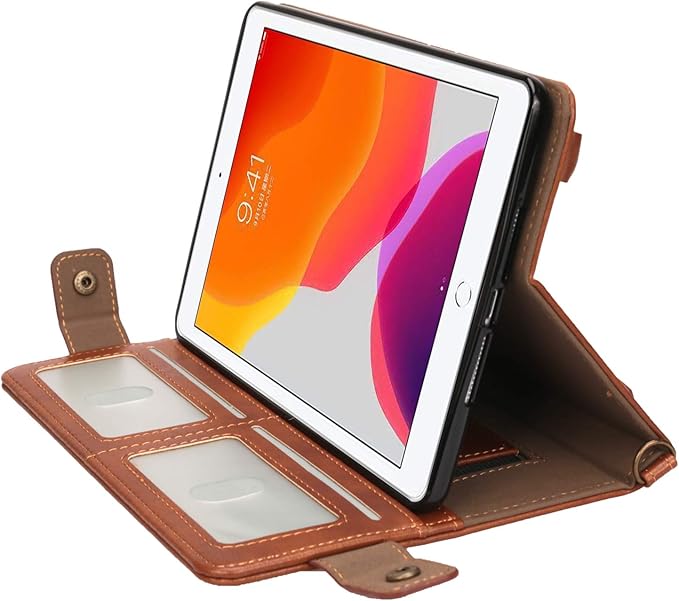 Handbag Case for iPad Mini 7.9" Series, iPad Mini 4/Mini 5 Case, Techcircle Lightweight Folio Stand Crossbody Wallet Case with Pencil Holder, Hand Strap & Shoulder Strap Soft Protective Cover, Coffee