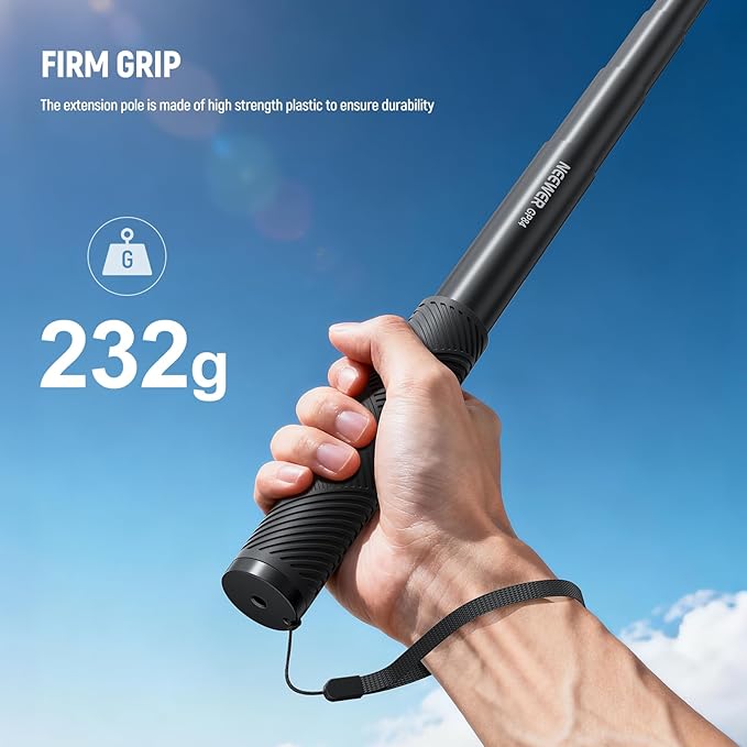 NEEWER Extension Rod Kit Compatible with DJI OSMO Action 5 Pro 4 3 GoPro Insta360 AKASO, 60.5" Invisible Selfie Stick, Action Camera Adapter & Magnetic Quick Release Mount for Video Recording, GP-84