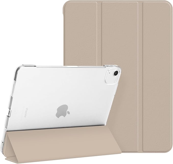 for iPad Air 13 inch M4/M3/M2 2026/2025/2024 Case, iPad Pro 12.9 (6th/5th Gen. 2022/2021), Hard PC Translucent Frosted Back Shell Case with Auto Wake/Sleep, Trifold Stand Cover, Oat Coffee