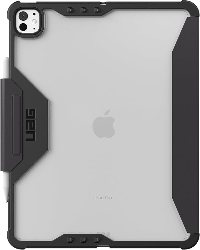 URBAN ARMOR GEAR UAG Designed for iPad Pro 13" 8th Gen 2025 M5, 7th Gen 2024 M4 Case A3360 A3361 - Rugged Folio Protective Cover with Multi-Angle Adjustable Stand and Pencil Holder Plyo LT Ice/Black