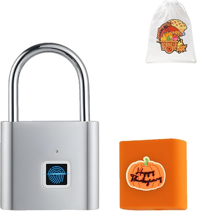 UMIKSMART Fingerprint Padlock, Keyless Fingerprint Padlock with USB Charging, Smart Keyless Padlock for School Locker, Gym Locker, Backpack and Travel Bag, Gift for Kids, Teens and Friends