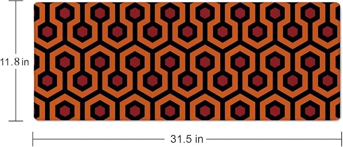 The Shining Carpet Style Desk Mat Orange Black Large Extended Mouse Pad XL Desk Pad Gaming Mousepad Keyboard Mouse Mat for Computer Laptop 31.5''X11.8'' Non-Slip Rubber Base with Stitched Edges