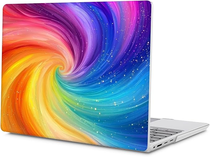 Case for 13.5" Microsoft Surface Laptop 5/4/3 with Metal Palm Rest ONLY 2019-2022 Release Models:1868/1951, Plastic Hard Shell Case with Keyboard Cover & Screen Protector, Swirling Rainbow