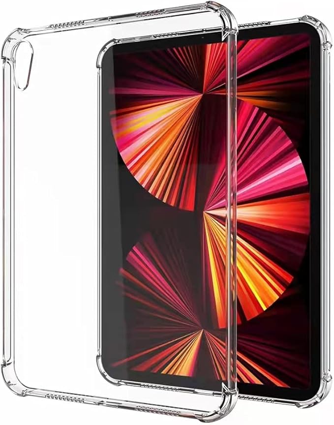 Clear Back Case for iPad 10.2 inch (2021/2020/2019), iPad 9th/8th/7th Generation Cover, Durable Transparent Soft Shockproof TPU Slim Lightweight [Corners Protection] Anti-Slip Case, Clear