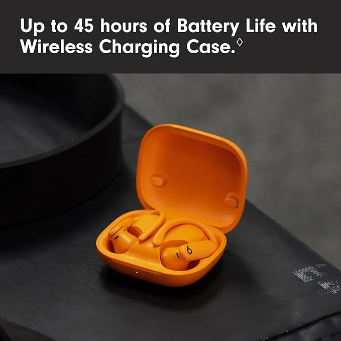 Beats Powerbeats Pro 2 - Wireless Noise Cancelling Workout Earbuds with Secure- Fit Earhooks, Up to 45-Hour Battery with Charging Case, Sweat & Water Resistant, Heart Rate Monitoring - Electric Orange
